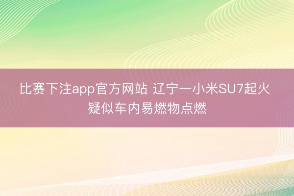 比赛下注app官方网站 辽宁一小米SU7起火 疑似车内易燃物点燃