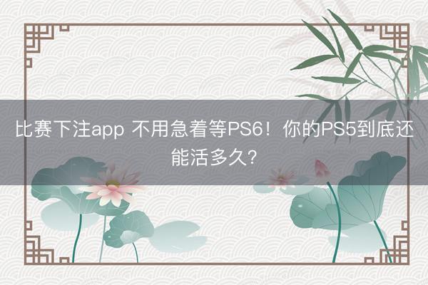比赛下注app 不用急着等PS6！你的PS5到底还能活多久？