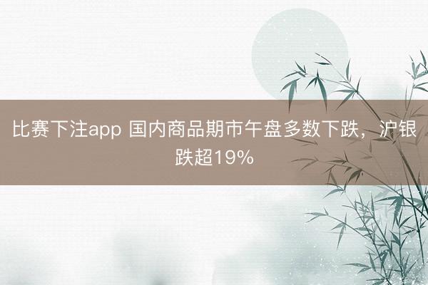 比赛下注app 国内商品期市午盘多数下跌，沪银跌超19%