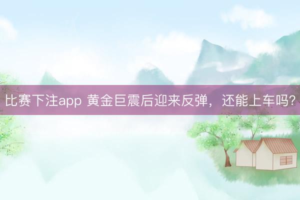 比赛下注app 黄金巨震后迎来反弹，还能上车吗？