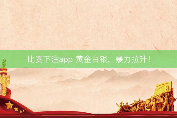 比赛下注app 黄金白银，暴力拉升！