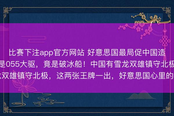 比赛下注app官方网站 好意思国最局促中国造什么？不是航母，也不是055大驱，竟是破冰船！中国有雪龙双雄镇守北极，这两张王牌一出，好意思国心里的算盘就全乱了