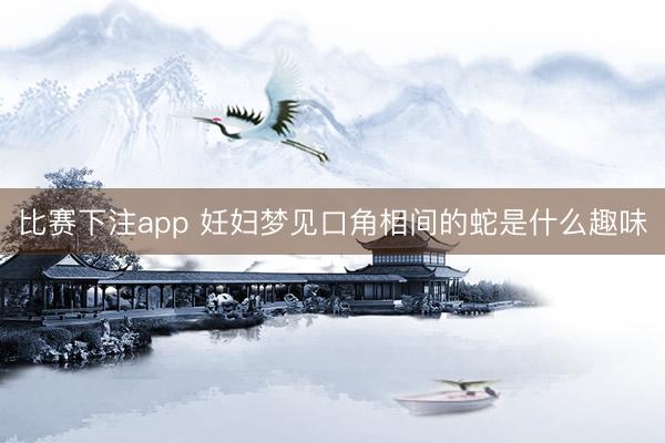 比赛下注app 妊妇梦见口角相间的蛇是什么趣味