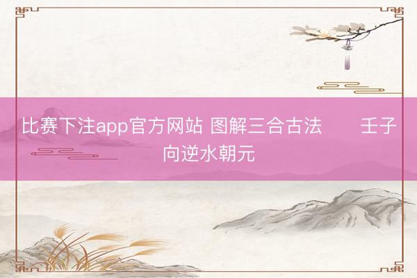 比赛下注app官方网站 图解三合古法      壬子向逆水朝元