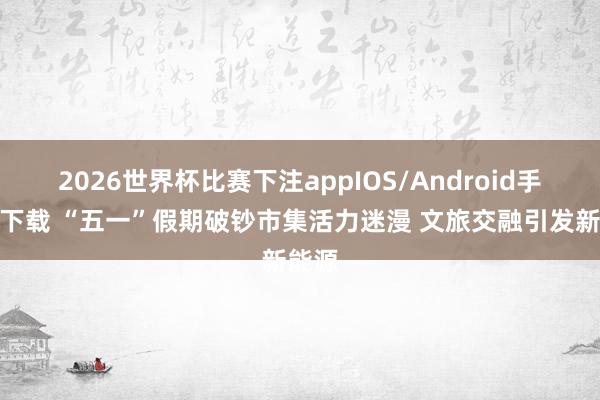2026世界杯比赛下注appIOS/Android手机版下载 “五一”假期破钞市集活力迷漫 文旅交融引发新能源