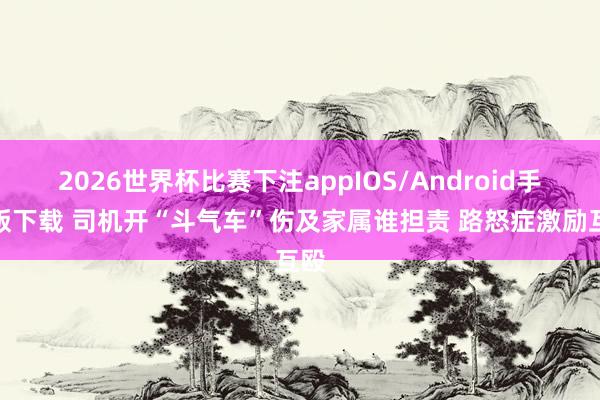 2026世界杯比赛下注appIOS/Android手机版下载 司机开“斗气车”伤及家属谁担责 路怒症激励互殴