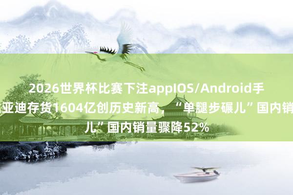 2026世界杯比赛下注appIOS/Android手机版下载 比亚迪存货1604亿创历史新高，“单腿步碾儿”国内销量骤降52%