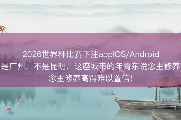 2026世界杯比赛下注appIOS/Android手机版下载 不是广州,不是昆明,这座城市的年青东说念主修养高得难以置信!