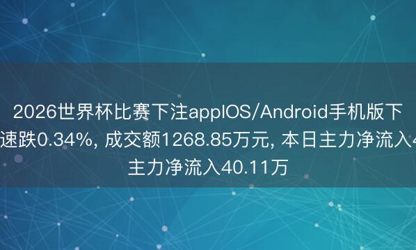 2026世界杯比赛下注appIOS/Android手机版下载 深高速跌0.34%， 成交额1268.85万元， 本日主力净流入40.11万