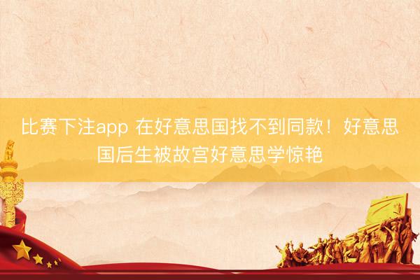 比赛下注app 在好意思国找不到同款！好意思国后生被故宫好意思学惊艳