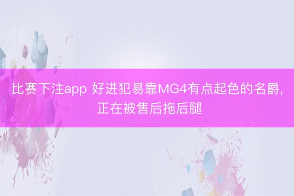 比赛下注app 好进犯易靠MG4有点起色的名爵， 正在被售后拖后腿