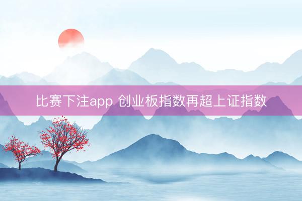 比赛下注app 创业板指数再超上证指数